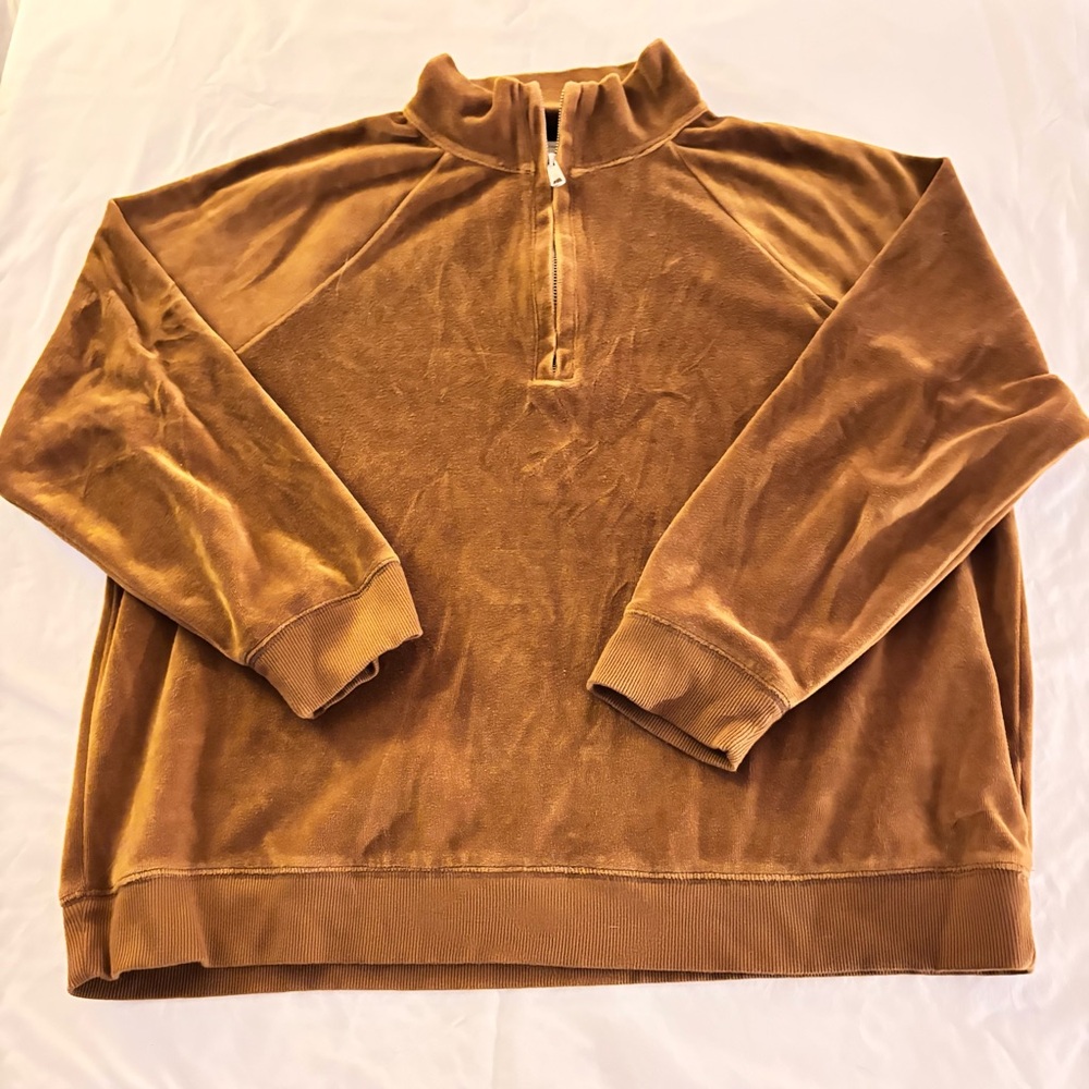 Madewell Women’s Brown Half-Zip Sweatshirt Size L